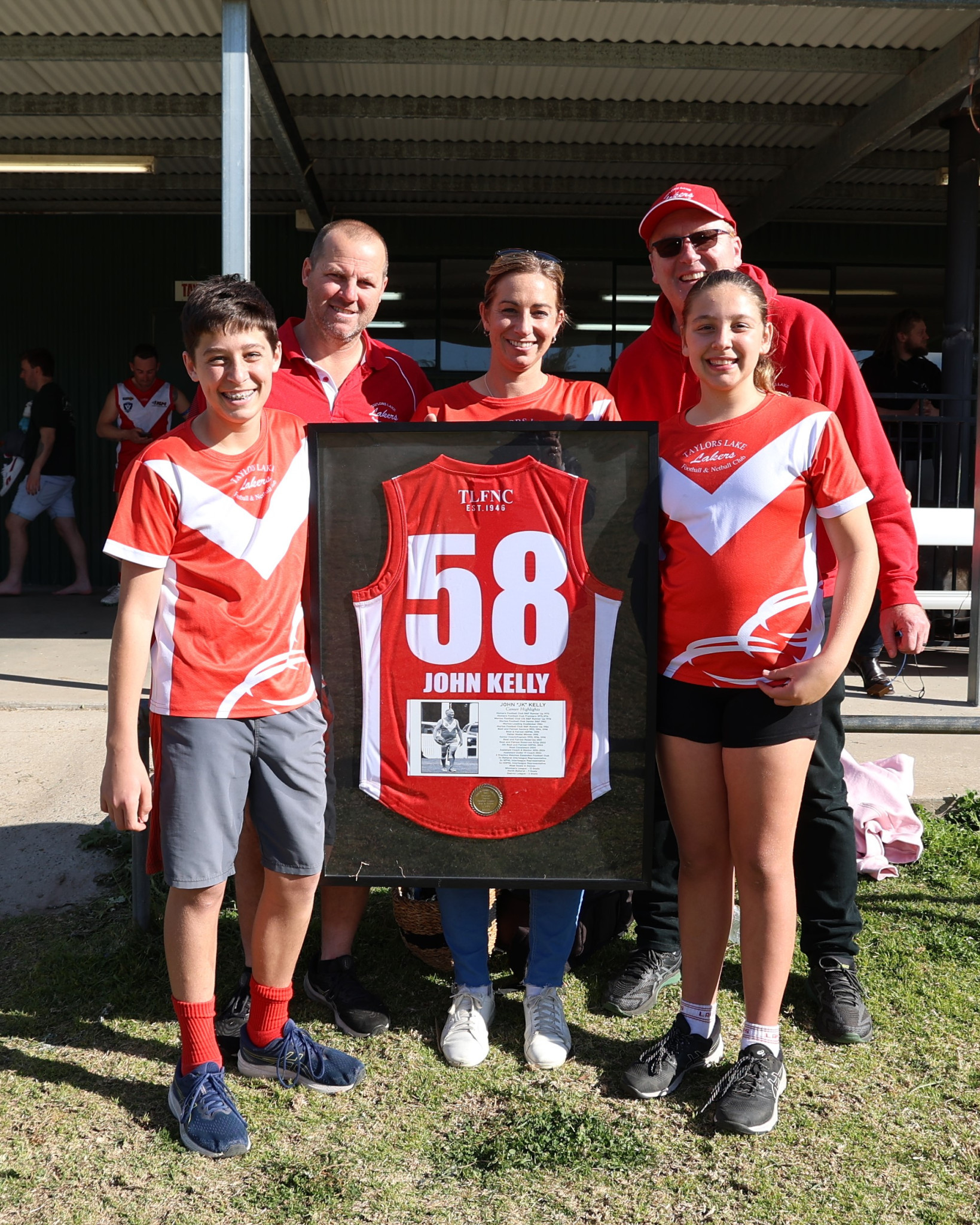 John’s family presented with a framed guernsey. PHOTO: RAELENE JOHNSTON