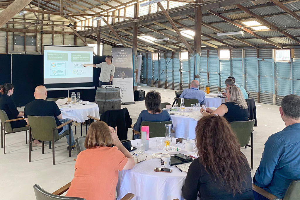 Nic Cooper spoke to attendees at GWM Tourism's Sustainable and Regenerative Learning Program workshops in Horsham and Halls Gap recently.