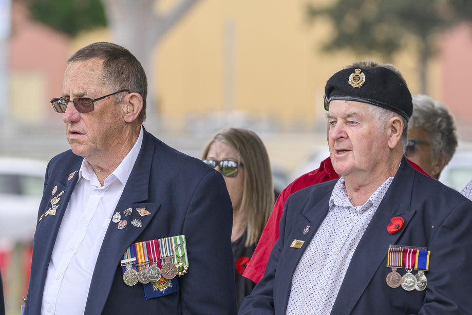 Bill Purchase and Noel Janetzki during the service.