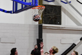 The winning basket that got the under-18 boys into the grand final. PHOTO: CHRIS GRAETZ