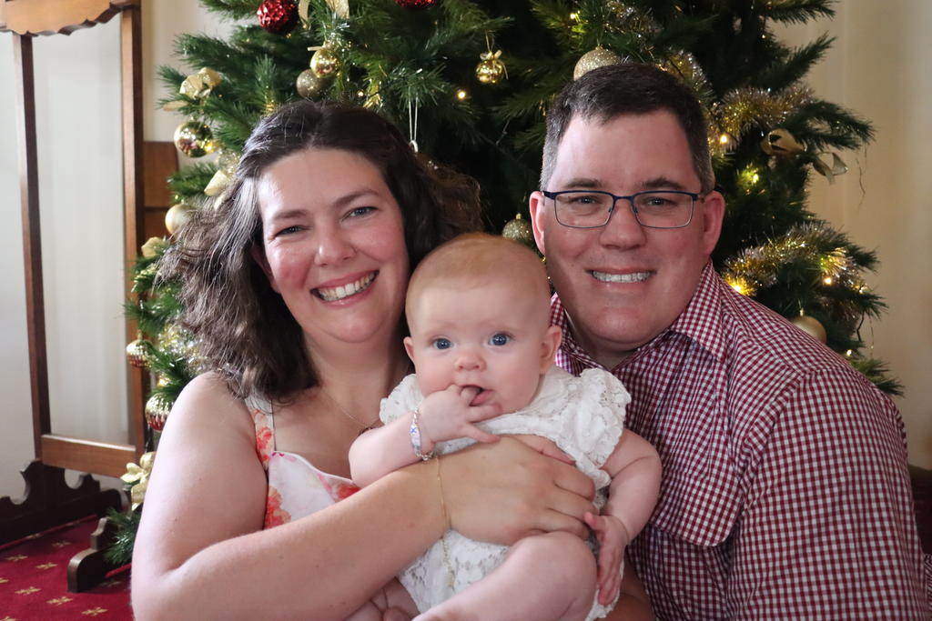 Elizabeth and Lucas Matuschka with baby Adelaide.