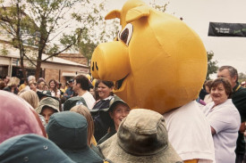 Bendigo Bank’s mascot Piggy also made a guest appearance at the first birthday celebration.