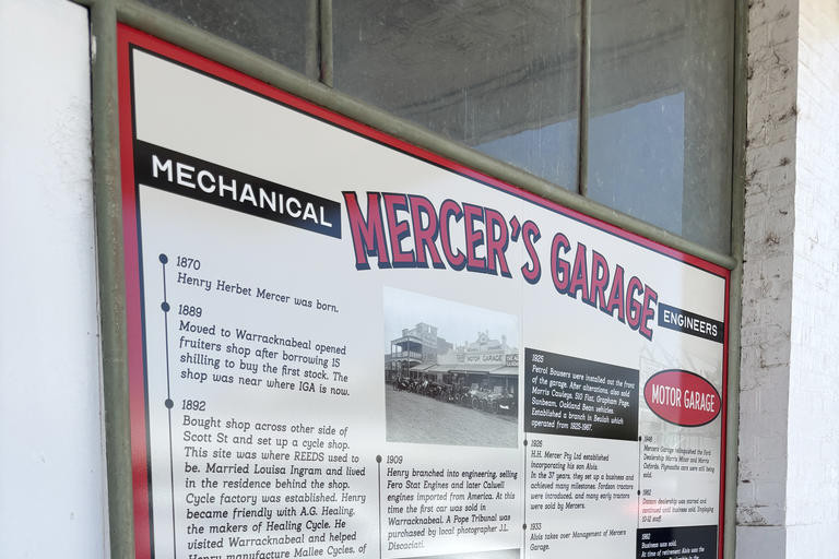 The Mercer's Garage historic window organised by Warracknabeal Action Group and installed by Loud Signs.