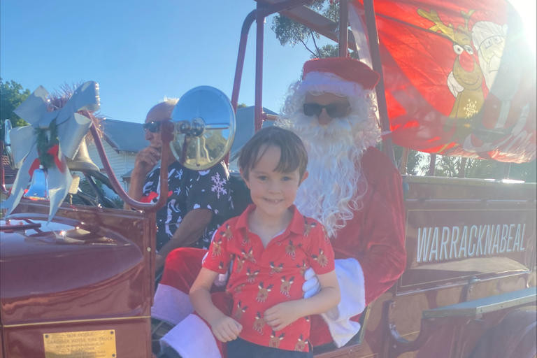 Jamie Mayes grabbed Santa for a quick snap.