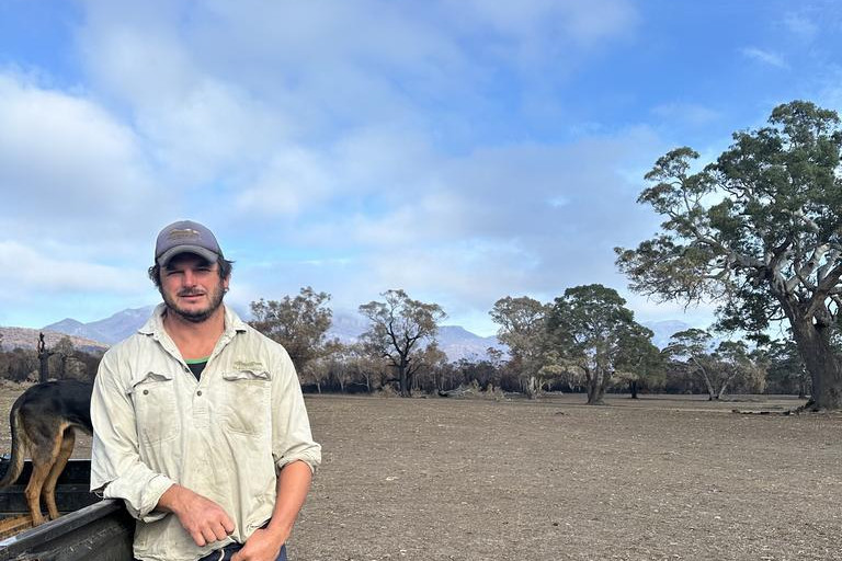 Farmer Lynden Brewis at his Sheep and Cropping farm in Willaura.