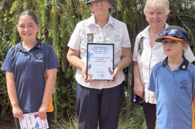 Janet Pilmore (middle) with fellow Dimboola Girl Guides Hayley Blisshn, Lorraine Roberts and Isla Pilmore.