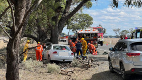 Driver airlifted after crash on Henty highway