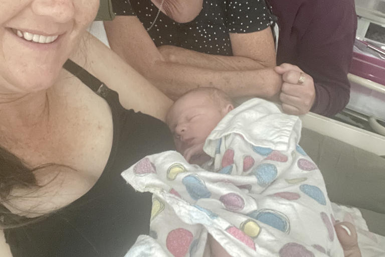 Mum Michelle Penrose with baby Monica, granny Jacki Summerhayes and aunt Kate Summerhayes.