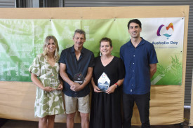 Award recipients L-R: Ava Koschitzke (Young Citizen of the Year), Barry Schilling (Sportsperson of the Year), Dianne Marchment (Citizen of the Year).
