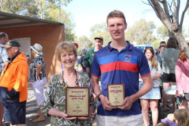 Rupanyup citizen of the year Jenny Boyd and young achiever Connor Weidemann.