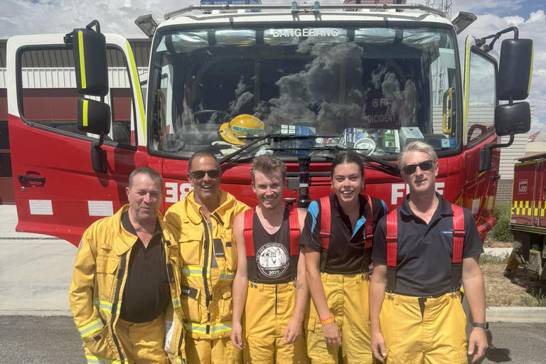 Warracknabeal Fire Brigade members Geoff Ward, Neil Adams, Kynan Jonasson, Isabella Orszulak and Russell Brown were a part of the strike team that was dispatched to the Little Desert fire.