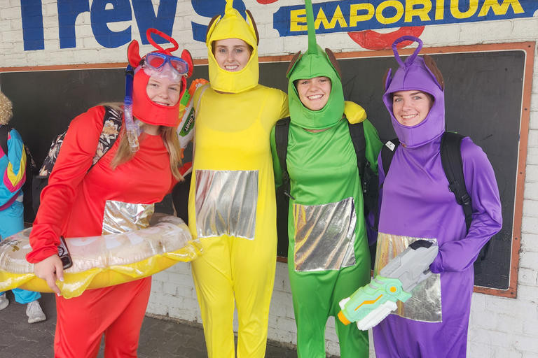 Izabella McIntyre, Macey Turgoose, Lilly Weir and Aleece Beddison dress to impress as the Teletubbies. Photo: DEE DEVLIN