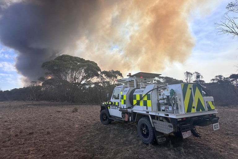 Firefighters battle the blaze at Little Desert National Park as efforts continue to contain the spread and protect nearby communities.