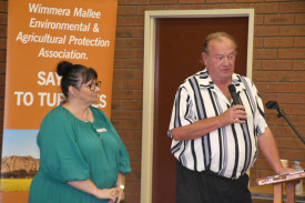 Buloke Shire Council mayor Alan Getley speaks to the crowd.