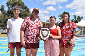 Grand aggregate winning captains of Wimmera Seth Keam, Sailor Knorpp, Kalarni Rowe and Evelyn Lewis. Photo: WSC