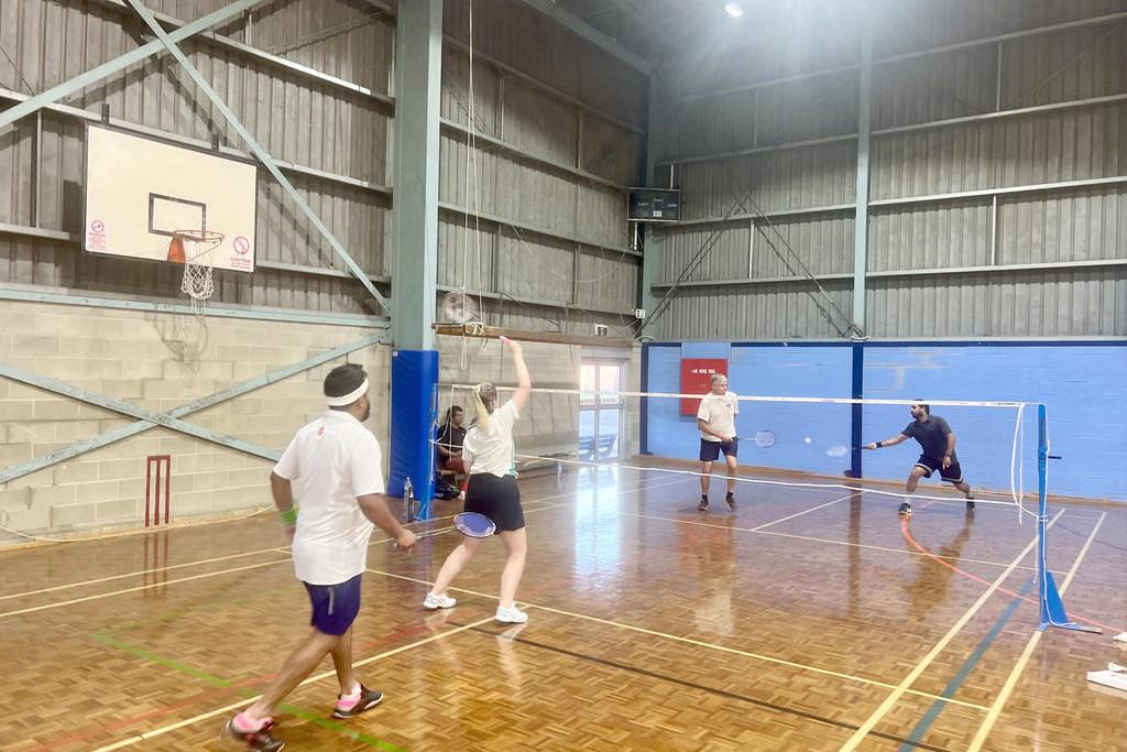 A-Grade players John Ladlow and Avin James playing against Caitlin Sawyer and Jinu Antony. Photo: TAYYAAB MASROOR