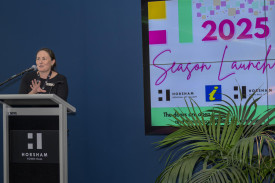 Horsham Town Hall creative services lead Michele Rethus declares the season open for 2025. Photo: ROBIN WEBB