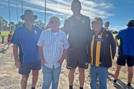 There were plenty of older footballers chasing a selfie with the AFL ruckman.