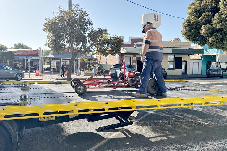 Warracknabeal Police intercepted a homemade motor vehicle Tuesday morning on Scott Street.