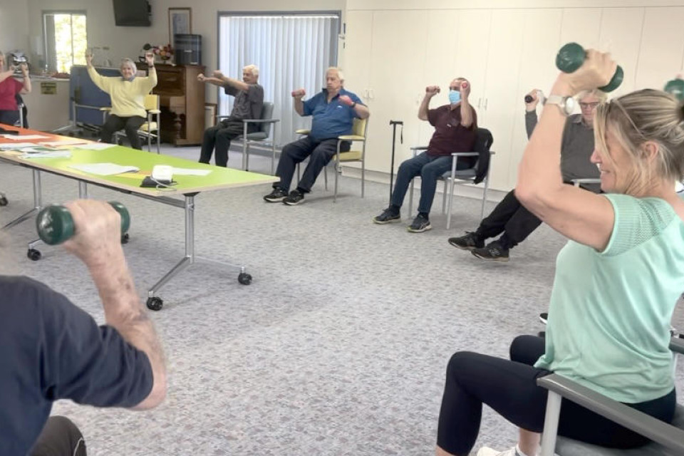 Community health nurse Cath McDonald, right, runs weekly classes at Grampians Health Edenhope every Wednesday. Picture: Supplied