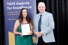 Ann Brasser has won the Hip Pocket Workwear and Safety Award after studying the Certificate III in Commercial Cookery.