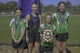 Section 4 Gold girls, Zoe Kemp, Ava Ladlow, Zetta Bettie and Greta Smith.