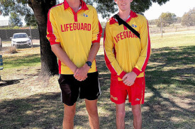 Lifeguards Jesse Amos and Darcy OShea on duty.