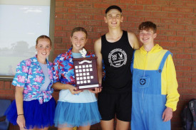 Grand Aggregate winning captains Lucy Holland, Macie Nitschke, Cody Polack and Joshua Hutchinson.