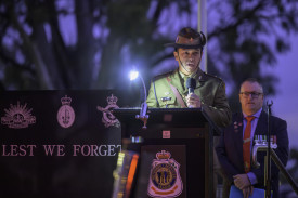 Guest speaker Lieutenant Tam Tran gives his address. Photos: ROBIN WEBB