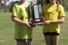 McCann house captains Bede and Charlie accept the trophy.