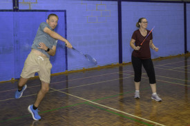 Joel Beggs and Carolyn Beggs in action.