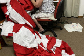 Shirl King hard at work.