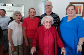 Rainbow Baptists: Joy McLean, Judy Young, Daryn Clugston, Dorothy Christian and Pam Clugston.