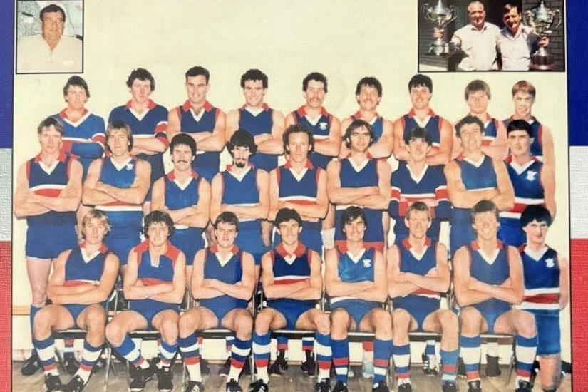 Alastair Clarkson (back row far right) in Kaniva's 1985 premiership.