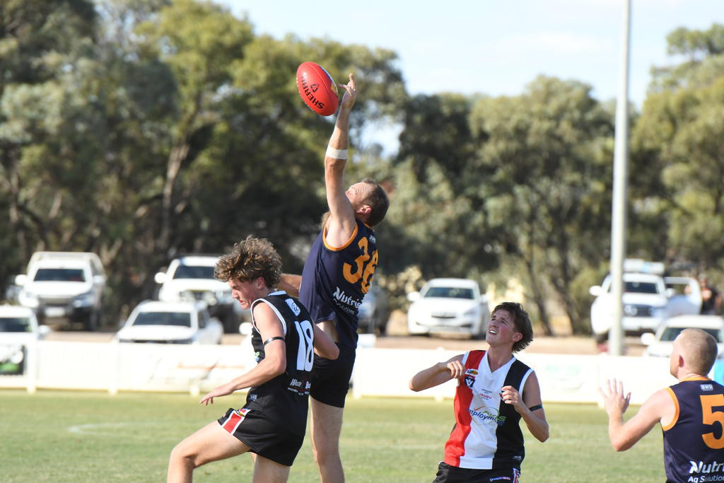 Nhill's Nathan Alexander in action against Horsham Saints in the Round 1 game.