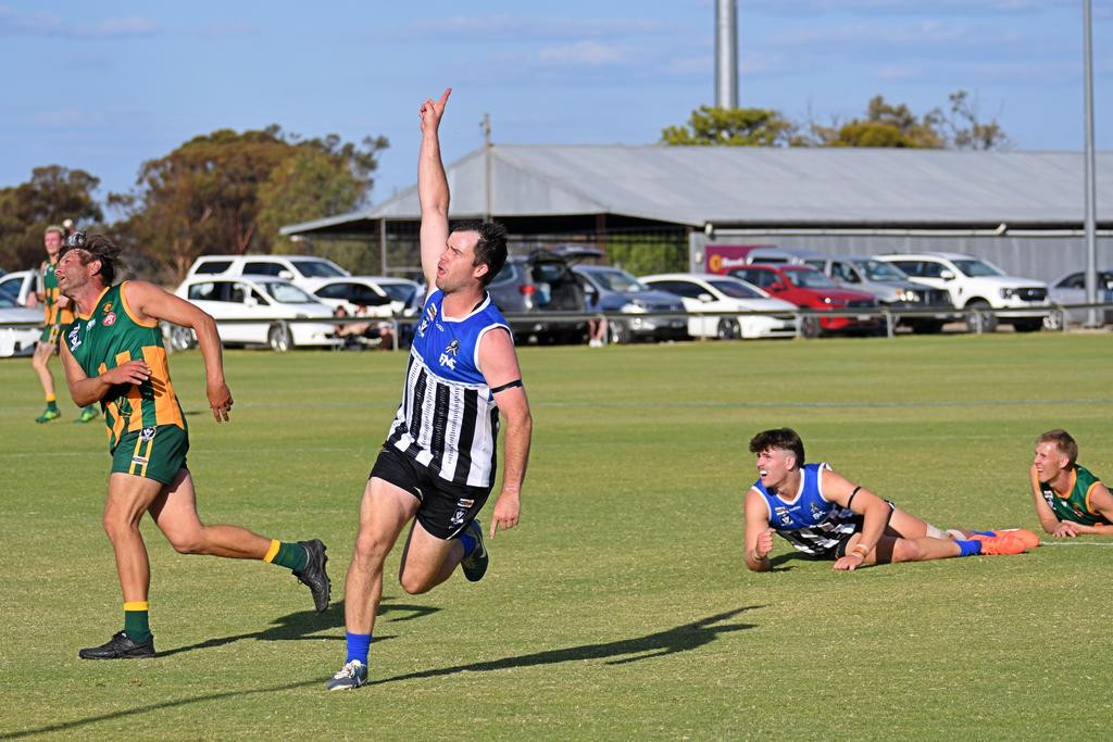 The Burras will be hoping to see plenty of this celebration of a goal from Brylie Cameron this Saturday, like they did when they played Dimboola recently.