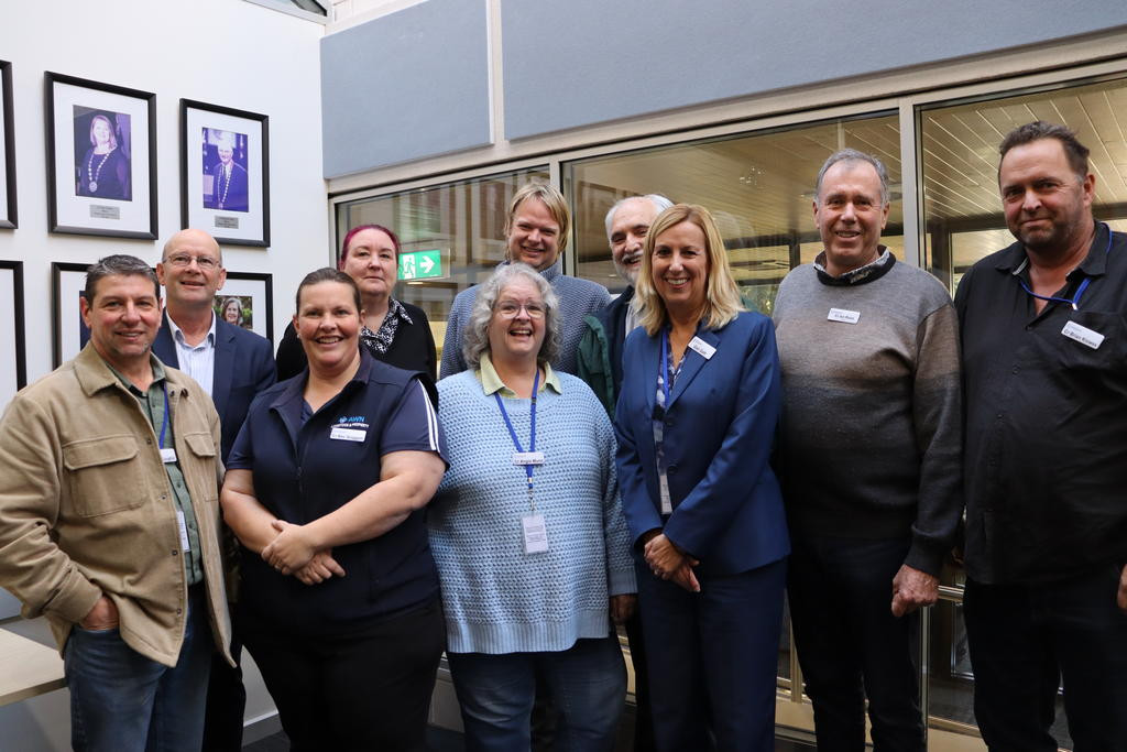 HRCC welcomed new CEO Gail Gatt with a morning tea in Chambers on Monday, May 19.Cr Dean O'Loughlin, Director Kevin O'Brien, Cr Bec Sluggett, Dir Kym Hargreaves, Cr Angela Munn, Cr Todd Wilson,. Dir John Martin, CEO Gail Gatt (blue suit) Mayor Ian Ross and Cr Brian Klowss. Photo: SHERYL LOWE
