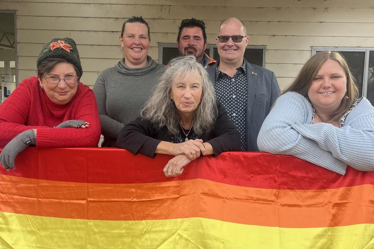 Scott Neill, HRCC CR Rebecca Sluggett, Charlie Helyar, Naomi Summers, Tracey Francisco and Tiffany Warren attended IDHOBIT Day at Horsham Neighborhood House