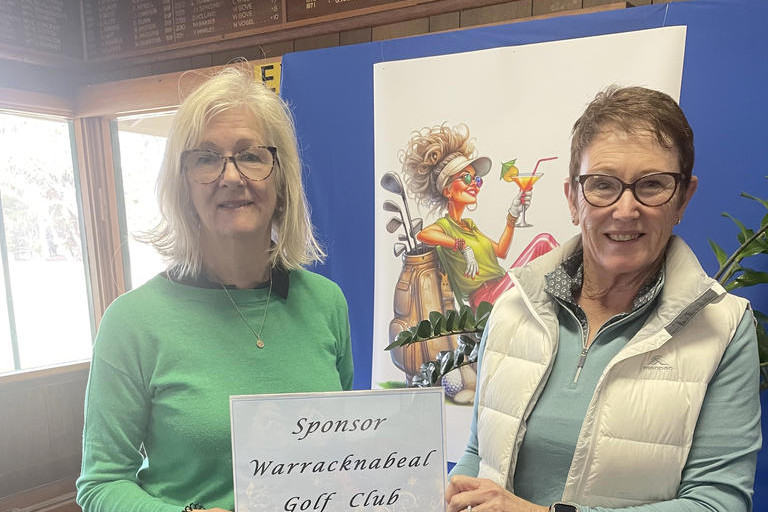 Division Two winner, Michelle Hallam left. Division One winner Karen Germano, right.