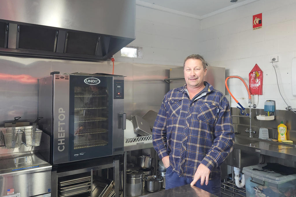 Dimboola Football and Netball Club president Hayden Eldridge in the club's new kitchen.