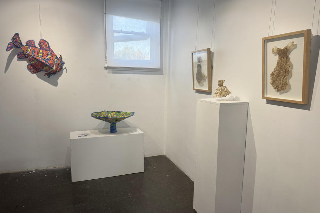 Jojo Spook and Catherine Stringer's artwork displayed at the Turbo Gallery.