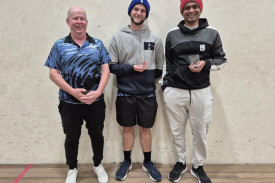 The Blue group runners-up: Bryce Simpson, Craig Britten and Mahbub Syed.