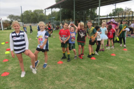 Dimboola Primary School students participating in physical activity.