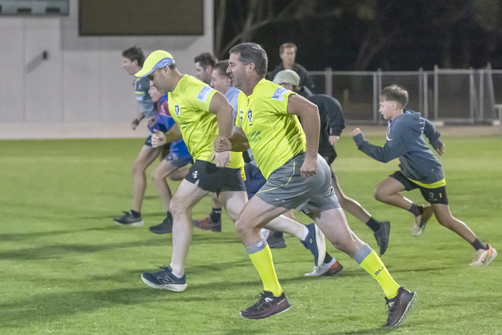 Umpire's training with AFL umpire Rob Findlay at the City Oval.