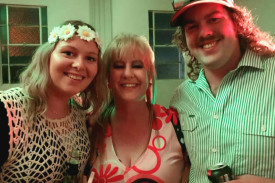 Dee Devlin with her children Cait and Ash.