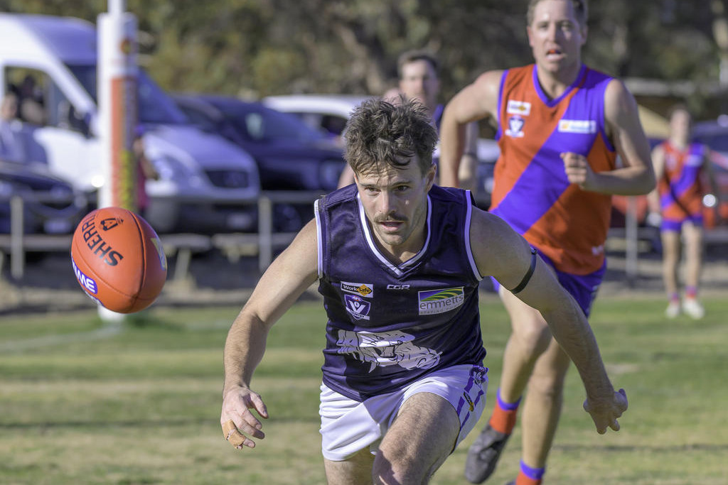 Rupanyup's Cam Weston chases after the ball.