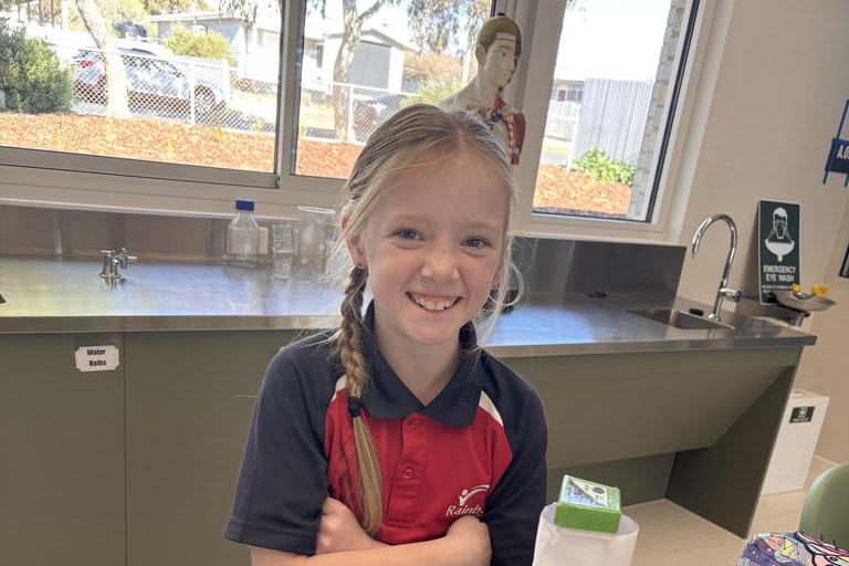 Jolana is all smiles after the experiments.