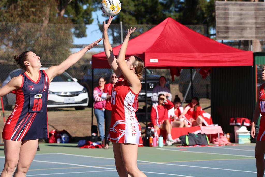 Chloe Kelm shoots for goal.