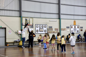 Young people of all ages and abilities had the opportunity to participate in the basketball clinic on Sunday.