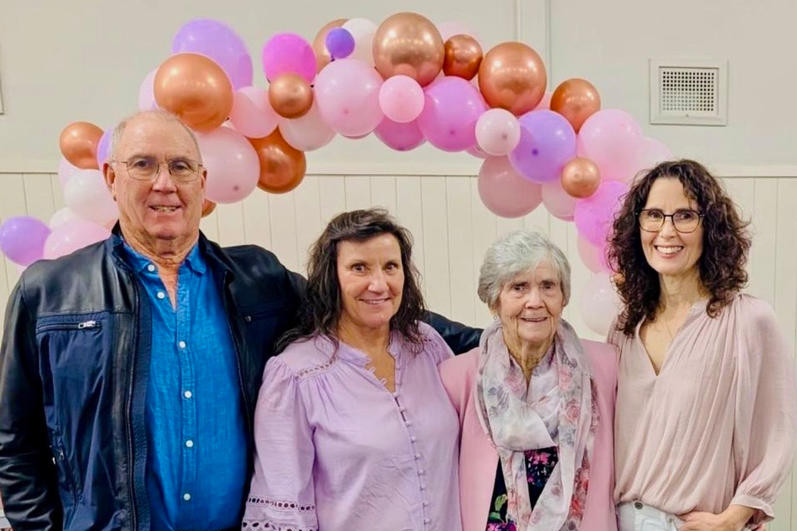 Pat Weir with her son Garry Weir, and daughters, Merryn and Jodie.